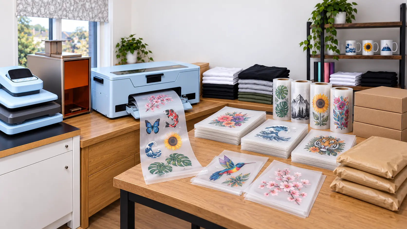 Organised bulk DTF transfer printing order
