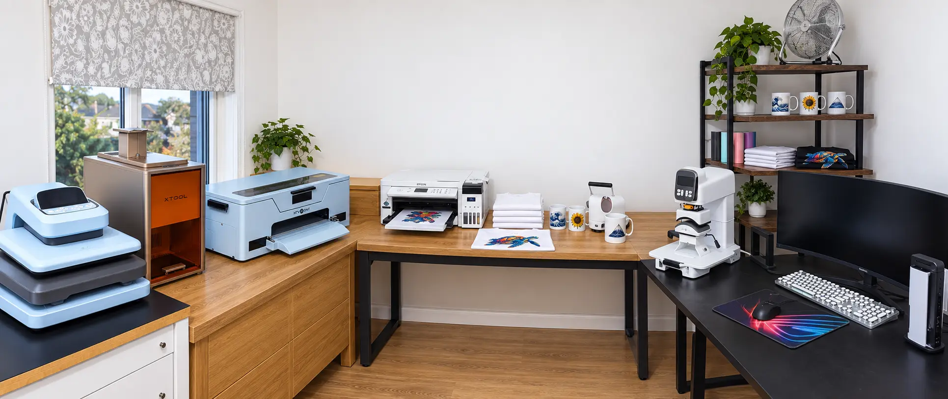 Inside the compact UK Print Lab garment printing studio
