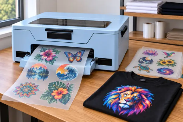 Colourful DTF transfers produced by UK Print Lab